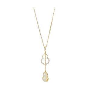 Chow Tai Seng Hetian jade and silver necklace